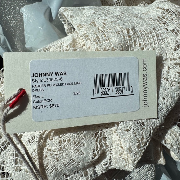 🤍NWT JOHNNY WAS HARPER LACE MAXI DRESS🌟 - Picture 7 of 7
